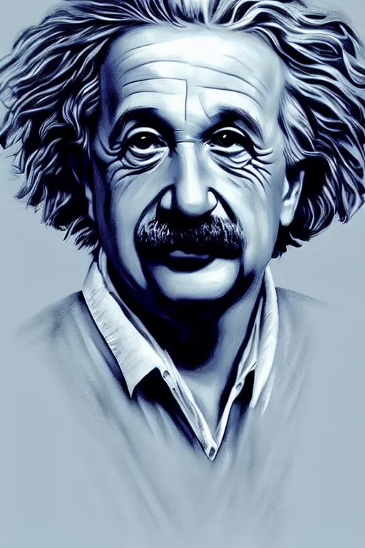 Image similar to intricate portrait of albert einstein in the style of charlie bowater