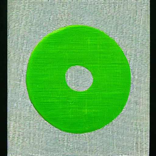 Prompt: a green ring on black canvas, very wide brush