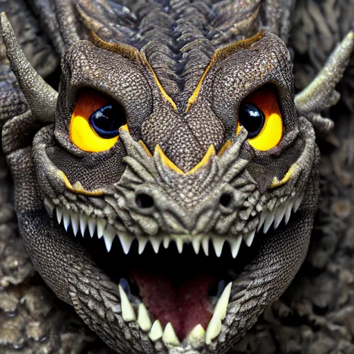 Prompt: a dragon, closeup