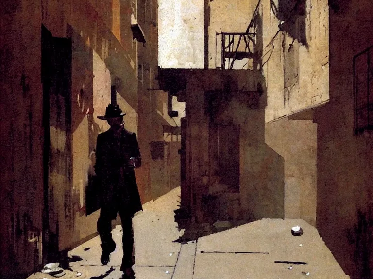 Prompt: flash in an alley by mead schaeffer