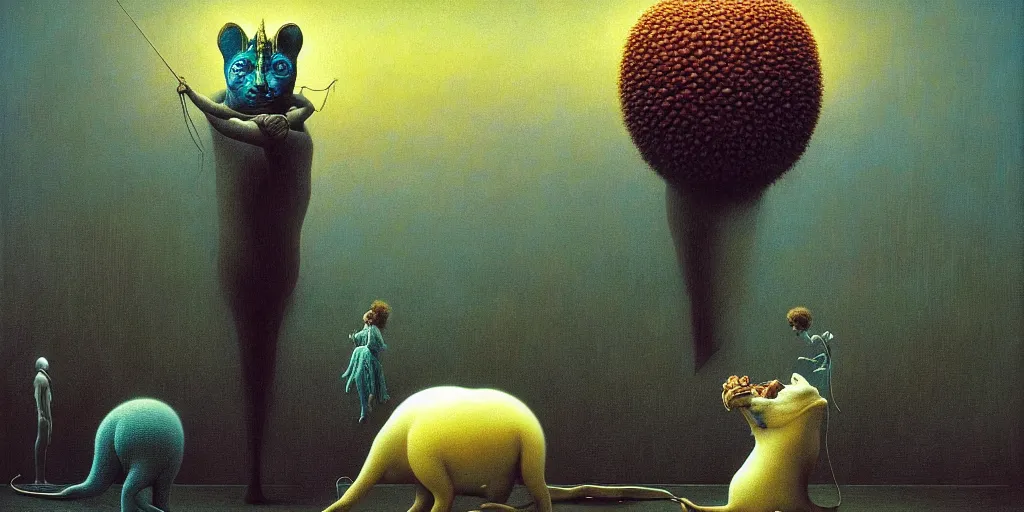 Image similar to imaginary animals abstract oil painting by gottfried helnwein pablo amaringo raqib shaw beksinski cinematic sci - fi carl spitzweg