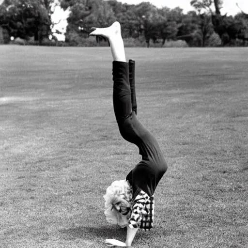 Prompt: dolly parton doing cartwheels