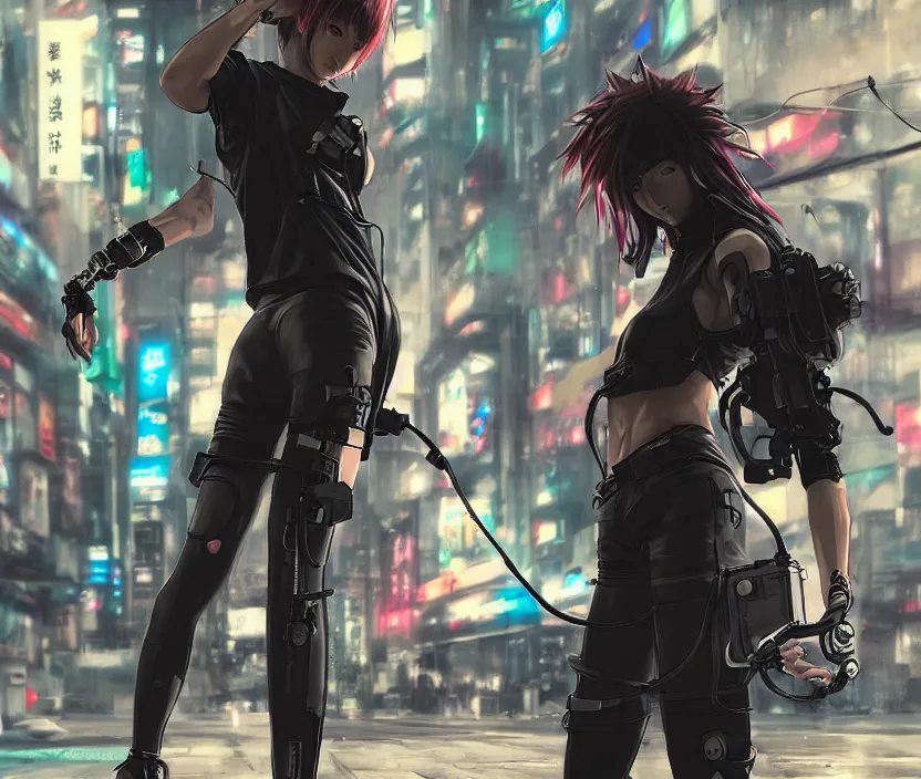 AI Art: cyberpunk inspired anime girl by @PARADOX