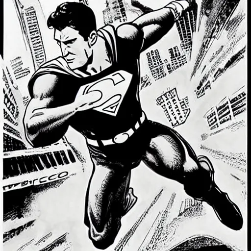 Image similar to “ bruce springsteen as superman, by jack kirby ”