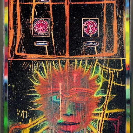 Prompt: deflective fractal boring galaxy rectangle vulture case remoulade wraith, by dan witz and peter paul rubens and jean - michel basquiat, photography, parallax, tarot card