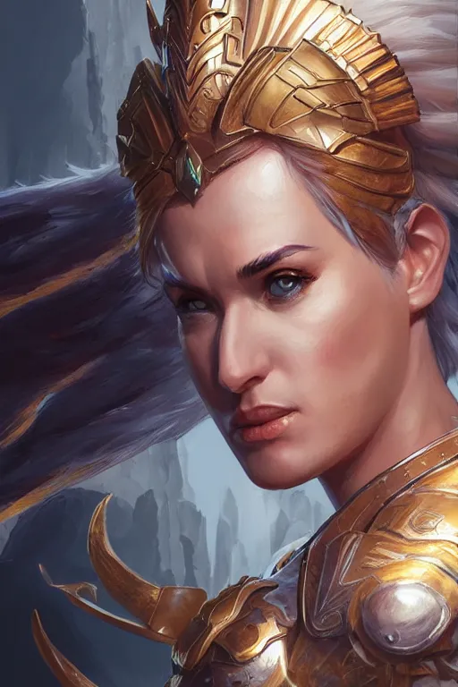 Image similar to amazon valkyrie athena, d & d, fantasy, portrait, highly detailed, headshot, digital painting, trending on artstation, concept art, sharp focus, illustration, art by artgerm and greg rutkowski and magali villeneuve