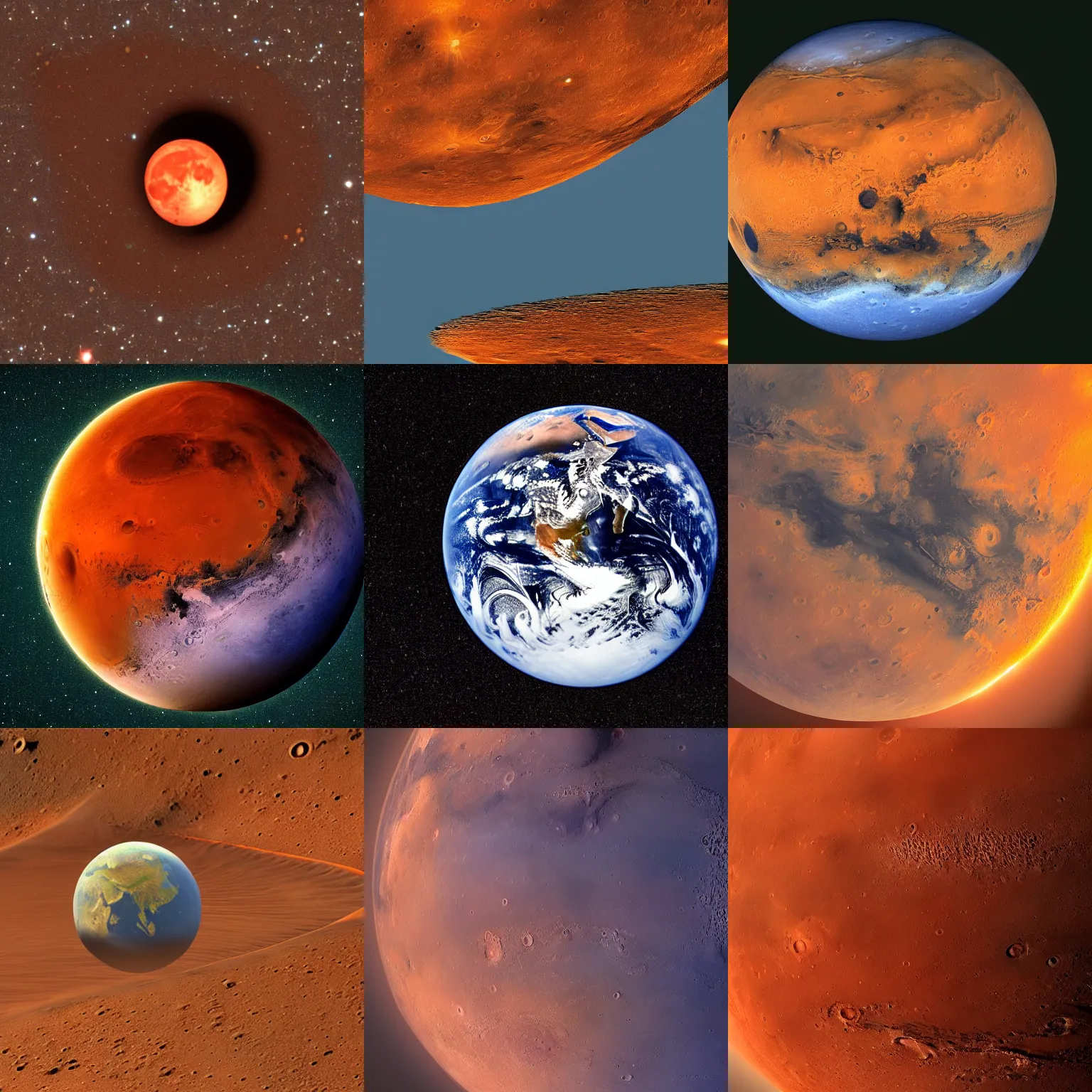 Prompt: high definition photo of earth as a moon of mars