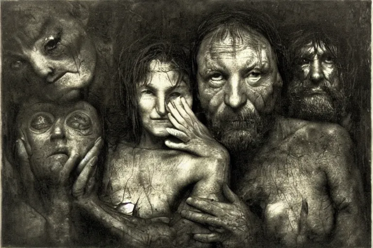 Image similar to a photo by jan saudek, heironymus bosch, odd nerdrum, joel peter witkin, gustave dore, hr giger