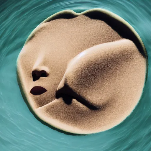 Image similar to face - cream emerging from water causing circular serene artistic ripples