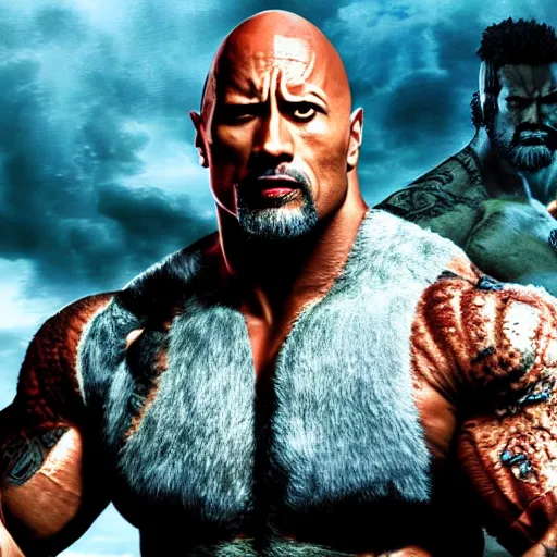 Image similar to dwayne johnson as tekken character