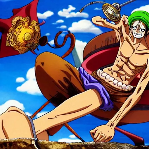 Prompt: skypiea form one piece anime