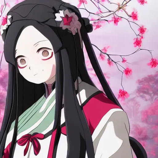 Image similar to beautiful full body image of nezuko kamado from demon slayer / kimetsu no yaiba, high details, high resolution, | | very very anime!!!, fine - face, realistic shaded perfect face, fine details. anime. realistic shaded lighting