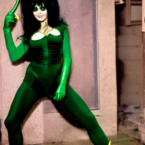 Image similar to elvira as the riddler