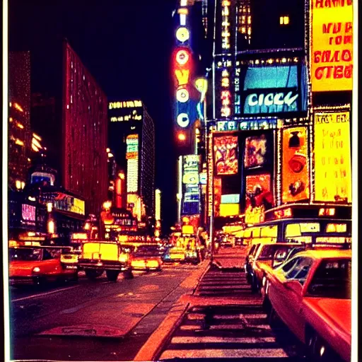 Image similar to Beautiful colored-photo cameraphone 1988 soft Photograph of New York city a night