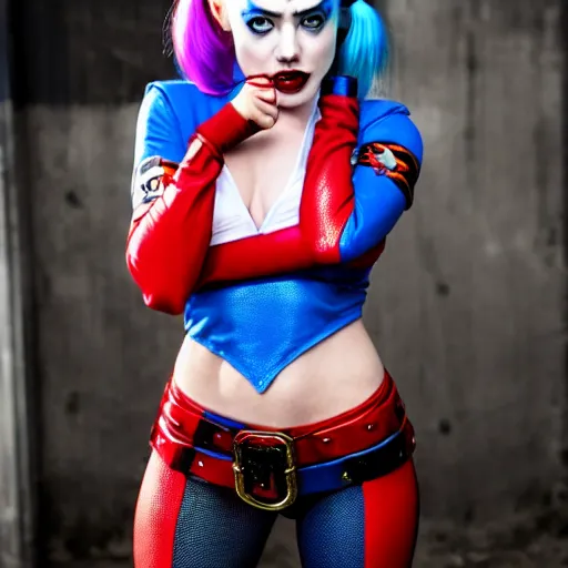 Prompt: peyton list as harley quinn from suicide squad