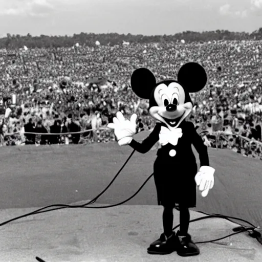 Image similar to mickey mouse performing at woodstock