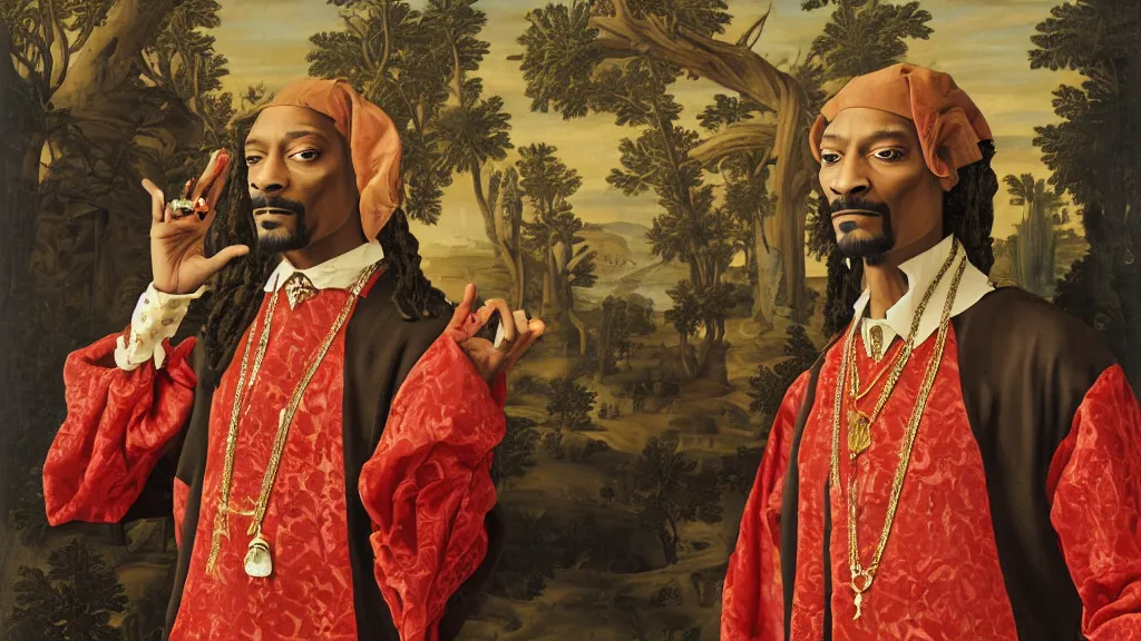 Image similar to Snoop dog renaissance portrait