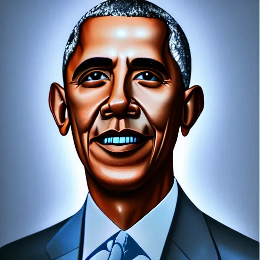 Prompt: glow in the dark barack obama, product photography