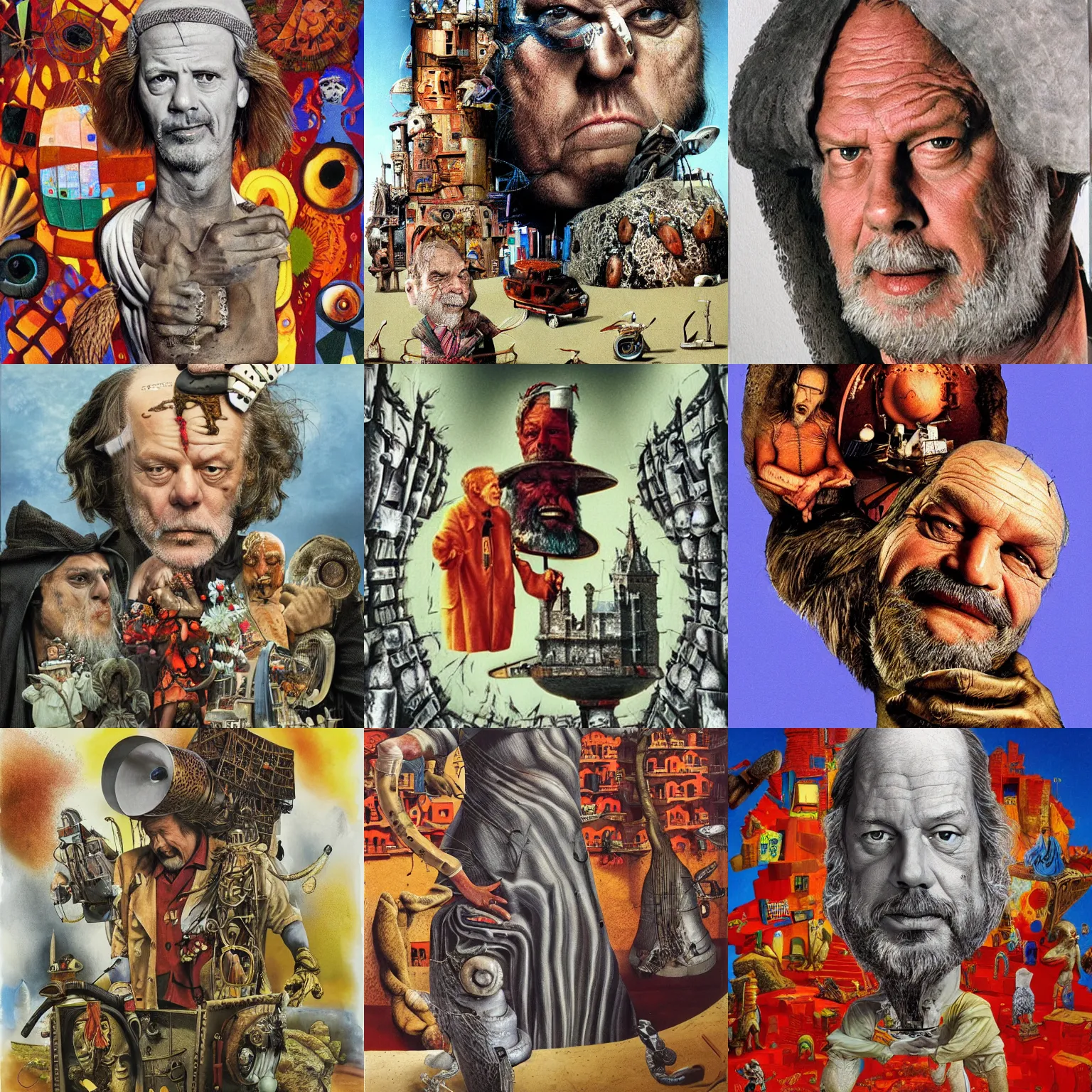 Prompt: artwork by terry Gilliam