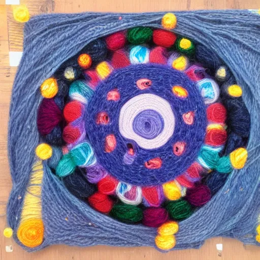 Image similar to Liminal space in outer space, yarn mandala