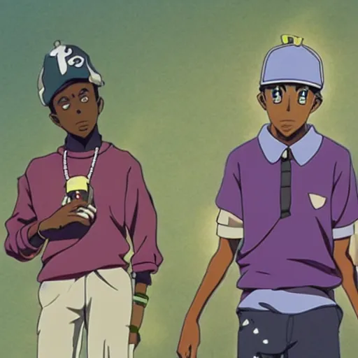 Image similar to anime still of tyler the creator