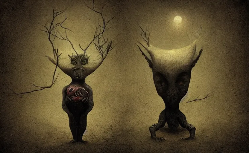 Prompt: a surreal painting a painting of a strange creature, by anton semenov and anja millen