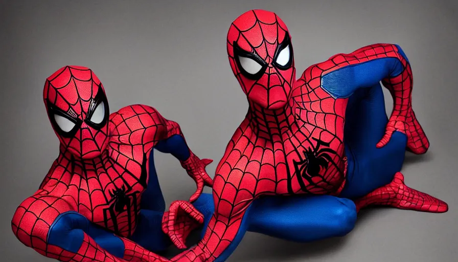 Image similar to spiderman looking seductively at the camera