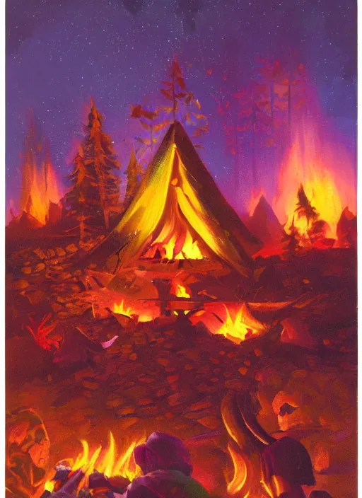 Image similar to cozy camp fire by paul lehr