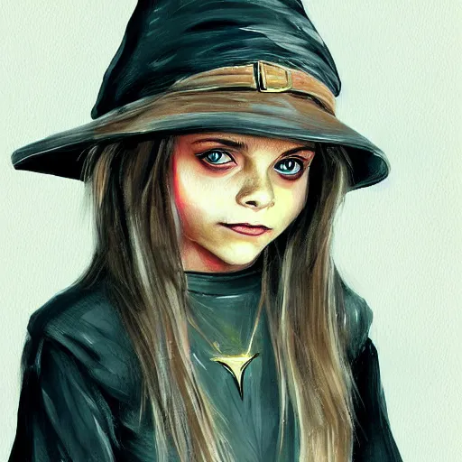 Prompt: young witch christina ricci, art by julia razumova