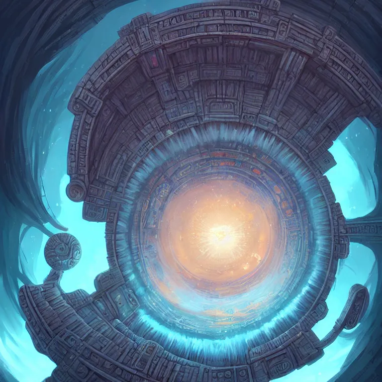 Image similar to Giant Floating Circular Ancient Sacred Sublime Cosmic Structure by Andreas Rocha