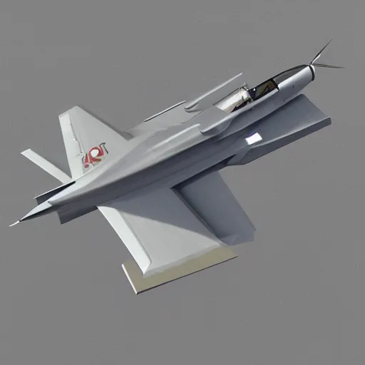 Prompt: isometric 3 d model of a military fighter jet, 3 d render