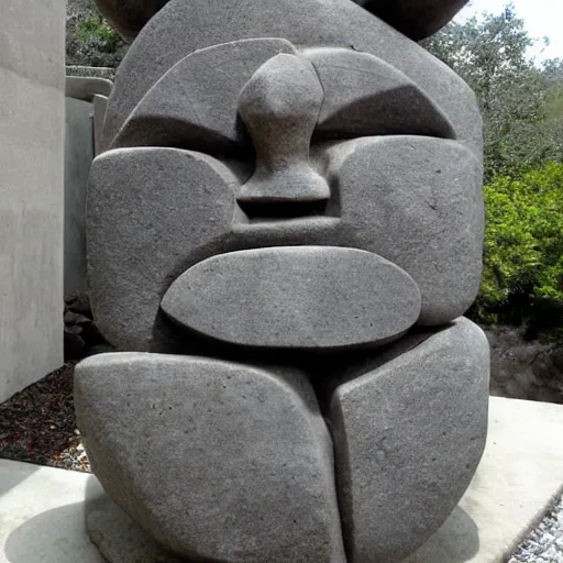 Image similar to stone sculpture of a mix of abstract, sci fi, cubist, brutalist, mayan design influences