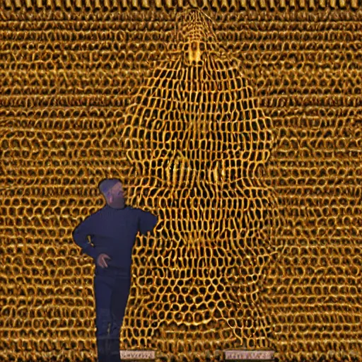 Prompt: a man made of honeycombs