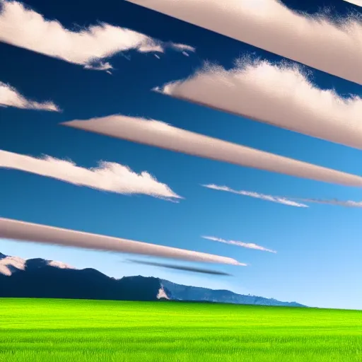 Prompt: windows xp background, distorted, glitchy