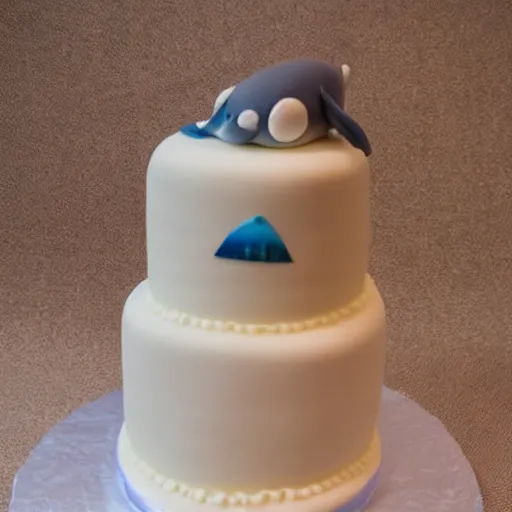 Image similar to a wedding cake for a squid and a whale