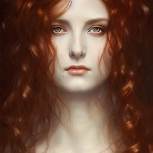 Image similar to beautiful striking Pre-Raphaelite Elvira by Artgerm and Greg Rutkowski, pale, intricate, elegant, highly detailed, digital painting