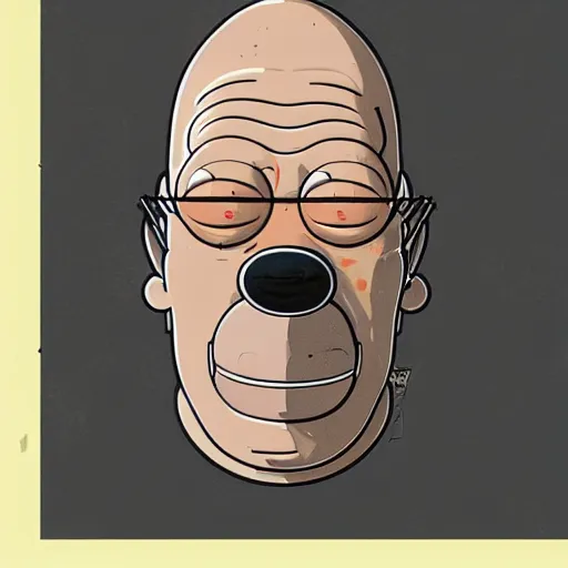 Prompt: a study of cell shaded portrait of Homer Simpson concept art, llustration, post grunge, concept art by josan gonzales and wlop, by james jean, Victo ngai, David Rubín, Mike Mignola, Laurie Greasley, highly detailed, sharp focus, alien, Trending on Artstation, HQ, deviantart, art by artgem