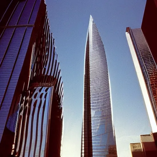Prompt: arabian architecture o world trace center towers, in american psycho ( 1 9 9 9 )