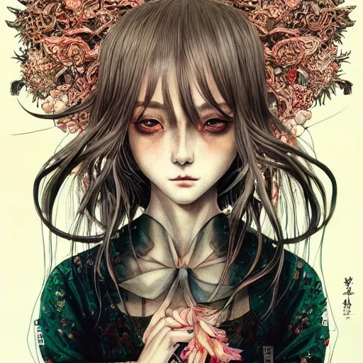 Prompt: beautiful anime girl portrait painted in jacek yerka aykut aydogdu and leslie zhang style drawn by vania zouravliov and takato yamamoto, inspired by cyberpunk, intricate acrylic gouache painting, high detail, sharp high detail, artstation, manga and anime