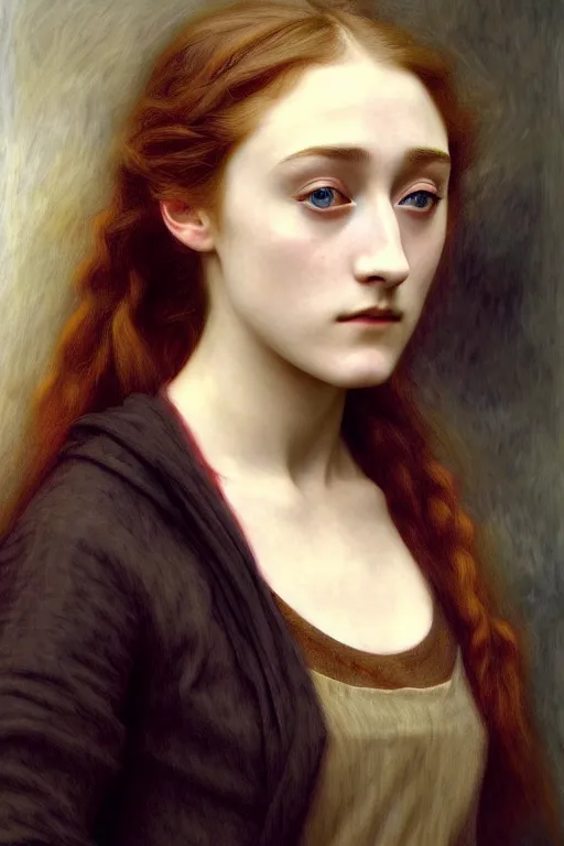 Image similar to saoirse ronan painting by rossetti bouguereau, detailed art, artstation