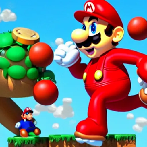 Prompt: world of wild mario elmo hybrids