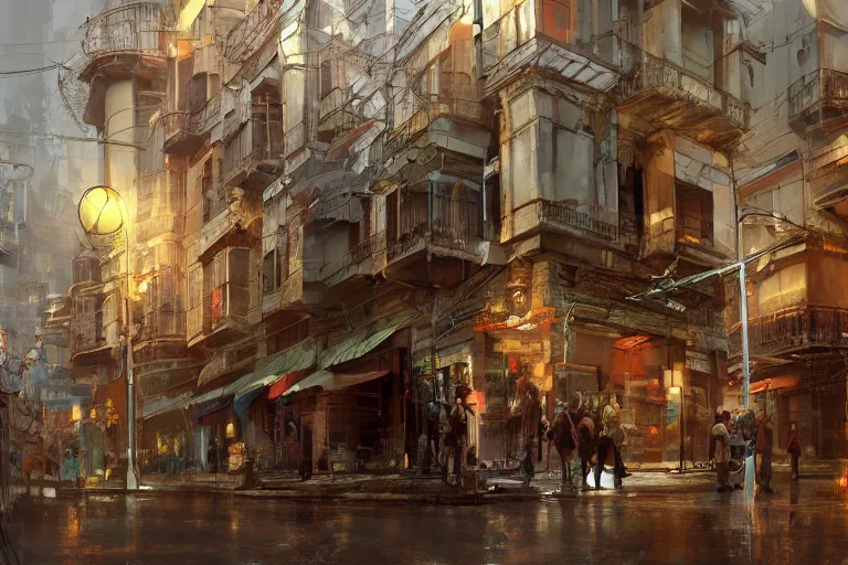 Prompt: bogota colombia thorough details, intricate, artstation, atmosphere, highly detailed, craig mullins, james jean, digital painting, deviantart, cinematic lighting, 4 k