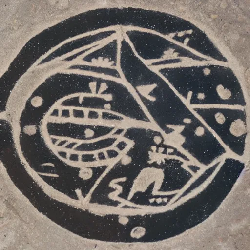 Image similar to the planet jupiter as a southwestern petroglyph