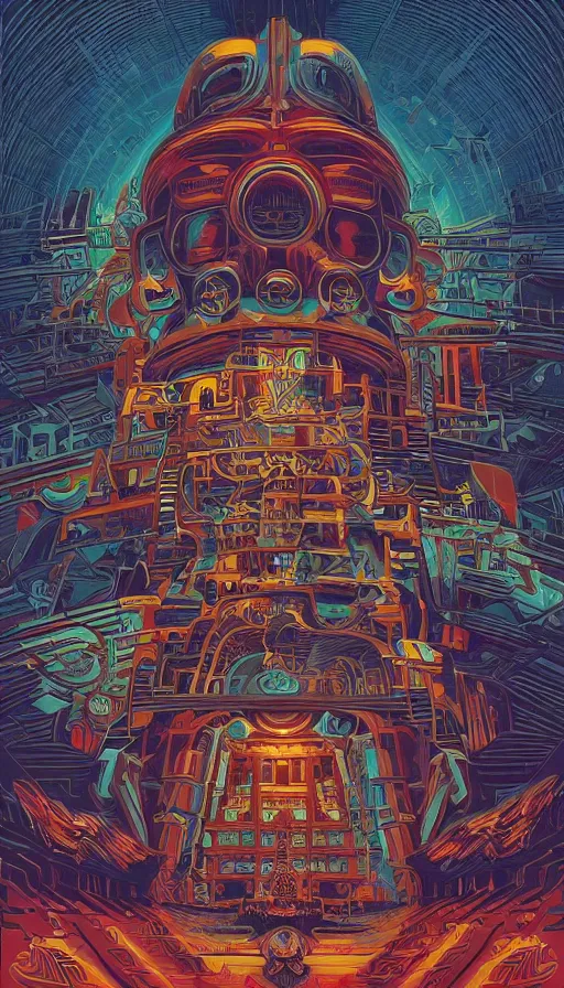 Image similar to The oracle of the mayan elders, italian futurism, Dan Mumford, Josan Gonzalez