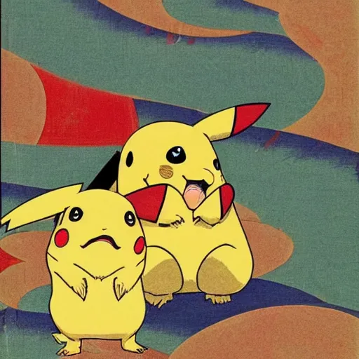 Image similar to japanese art of pikachu