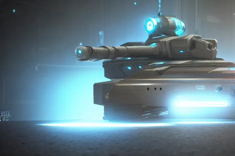 Image similar to cyberpunk alien concept inspired laser tank, futuristic look, highly detailed body, very powerful, photorealistic camera shot, bright studio setting, studio lighting, crisp quality and light reflections, unreal engine 5 quality render