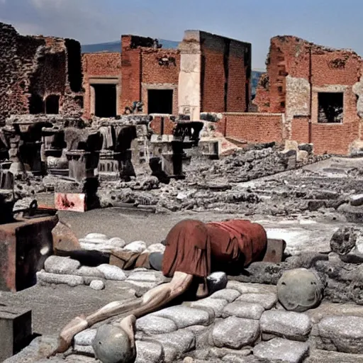 Prompt: The destruction of Pompeii