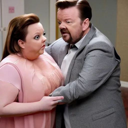 Prompt: ricky gervais as melissa mccarthy