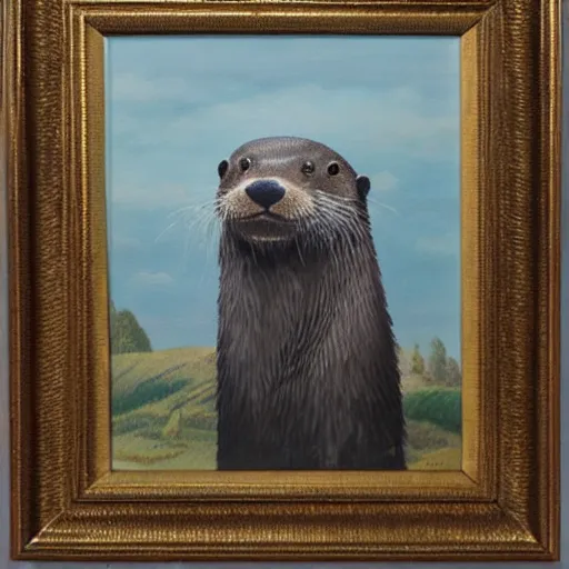 Image similar to oil painting of royal king otter