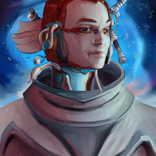 Prompt: an epic fantasy comic book style painting of a skyworld space navigator, character design in style of artstation trending like João P. Camara